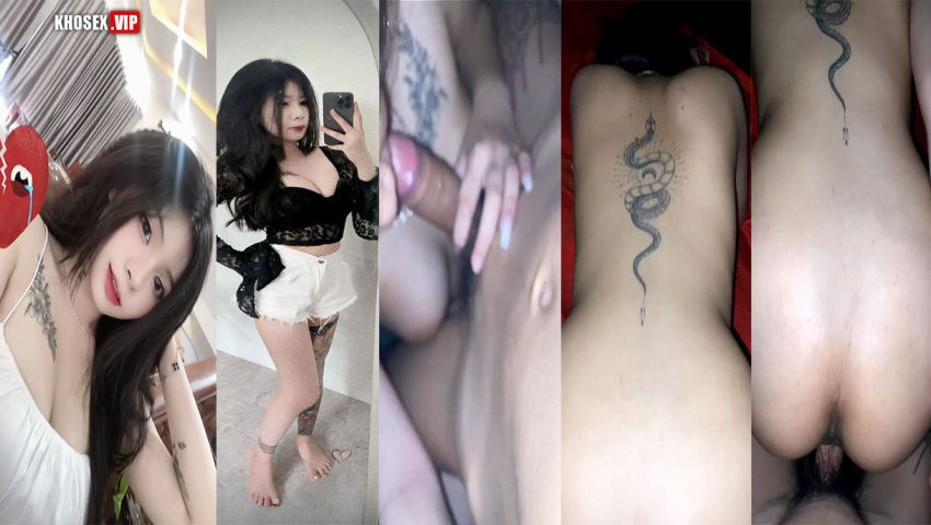 Chịch doggy em gái mới lớn non tơ xăm con rắn trên mình